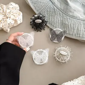 1 piece - Exquisite lace butterfly airbag - magnetic retractable holder - everyday desktop phone holder - portable and practical - Phone Grip Holder