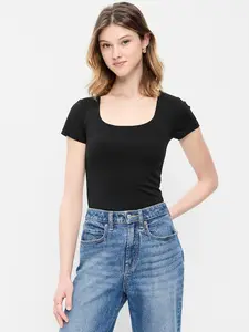 Old Navy Women's Hug Double-Layer Scoop-Neck Top
