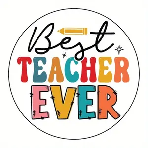 6pcs Teacher Appreciation Stickers, Best Teacher Ever Rainbow Labels, Perfect Gift From Students for Teachers