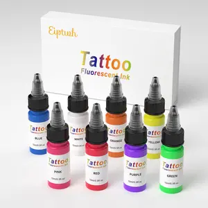 NISIMP/EIPTWH Tattoo Ink Set - Tattoo Inks Pigment Kit, 8 pcs 1/2oz 15ml/Bottle Professional Tattoo Fluorescent Ink & Tattoo Equipment for Halloween Supplies (1/2 oz(15ml), 8Color)