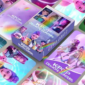 Christmas Gift 60 Laser Flash Cards, K-Pop Hunter Girl Group Dual-Sided Small Cards, Anime Peripheral Photos, Collectible Mini Cards