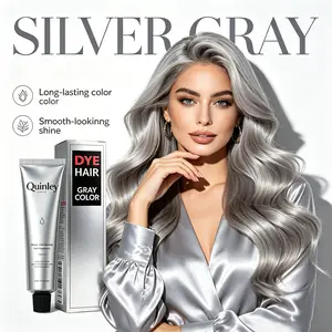 Silver Gray Hair Dye Cream for Women & Men, Plant-Based Hair Color, Instant Silver Gray Finish, Long-Lasting Shine & Easy Application