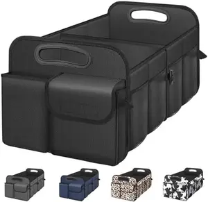 Car Trunk Organizer with Large Capacity Waterproof Car Accessories for Women & Men, Collapsible Trunk Organizer for Suv/Jeep/Sedan (Black, Standard)