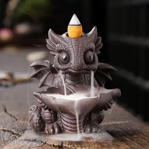 Purple Sand Dinosaur Treasure Incense Burner European Style Handmade Decorative Ornament Ideal Christmas Gift Fun Cool Chill Toy