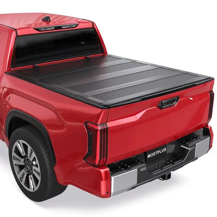 (Deals for you)MOSTPLUS 5FT 4-Fold Flush-Mount FRP Hard Tonneau Cover For 2016-2023/2024-2026 Toyota Tacoma Truck Bed Low-Profile Style