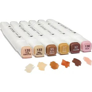 6 Colors  Tone  Markers Set, , , Earth Colors Dual Tips Art Markers Drawing Sketched Double Tipped Markers for Adults Beginner  ( Tone)