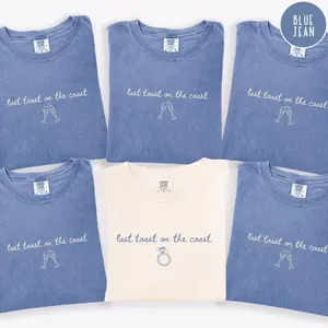 Last Toast on the Coast Bachelorette Comfort Colors Shirts, Beach Bachelorette T-shirts for Group, Trendy Graphic Tee