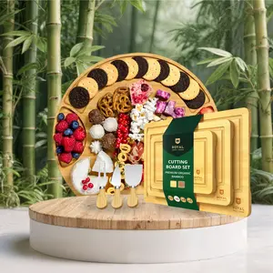[2] Cheese Board Round & Cutting Board Set of 3