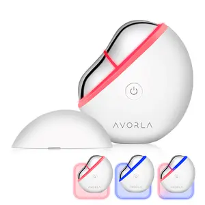 Avorla Gua Sha Glow Tool Cordless Facial Toning Device with Low-Level Current LED & Warming for Eye Face Puffiness Relief 3 Modes Relax Lift Glow for All Skin Types leg massage Daily Gentle Soothing Massager Red-Light Double Chin Reducer