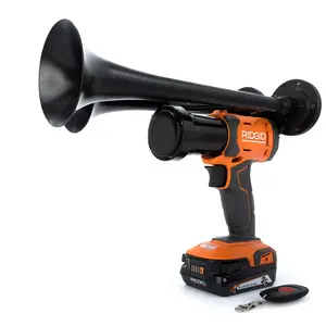 Ridgid Impact Train Air Horn Compact Dual Model, 130+ dB, Wireless Remote Control,   Hand-Assembled in USA, Portable, Handheld Train Horn Drill