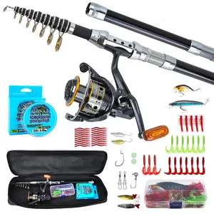 Portable Fishing Gear Set for Freshwater & Saltwater, Includes Carbon Fiber Rod, Smooth Spinning Reel, Lures, Storage Bag, Ideal for Beginners & Experts
