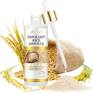 Ikzee Rice Exfoliating Essence 100ML, Contains Rice Extract, Moisturizing Exfoliant, Refines Pores, Suitable for Sensitive Skin, Non-Irritating