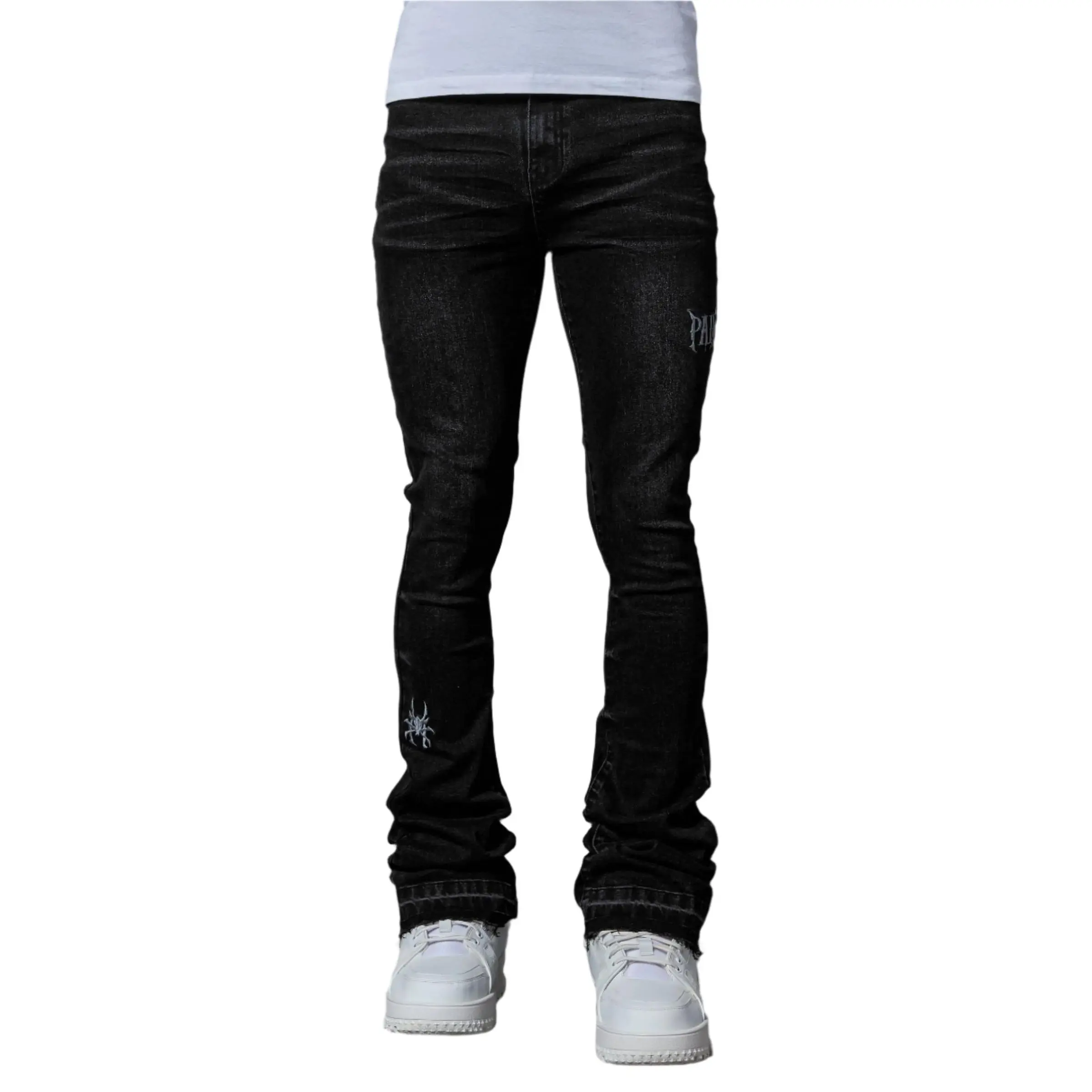 PAIN LAB WASHED BLACK STACKED DENIM JEANS