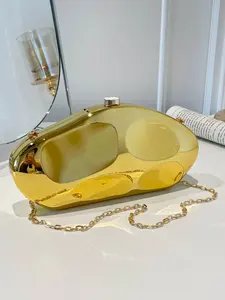 Acrylic Mango Evening Bag, New European and American Candy Color Box Bag, Women's Versatile Chain Crossbody Bag, Perfect for Parties and Commuting