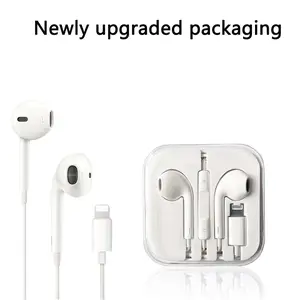 Lightning Interface Wired In-Ear Headphones, Earbuds, Noise Cancelling, Line Control with Mic, Compatible with Apple iPhone/iPad Series