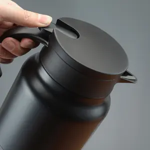 1 and 2 Counts Premium Coffee Carafe 316 Stainless Steel Steamer Pressure Kettle 1000ml LED Thermometer Screen Leak-Proof Design Keeps Drinks Hot 12h Cold 24h Water Bottle Household Coffee Pot Dark Green Drinkware