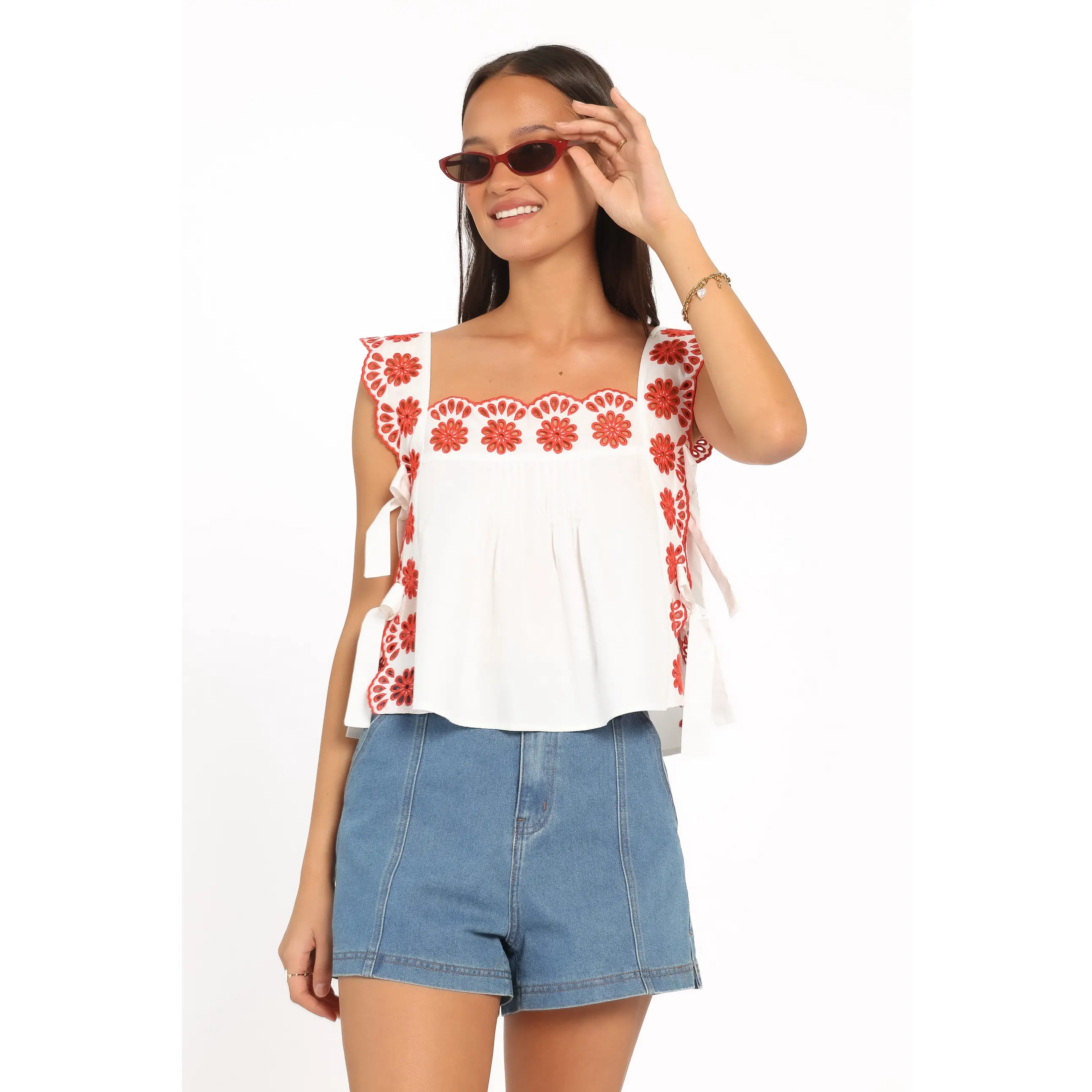 Brydee Tie Top - Red