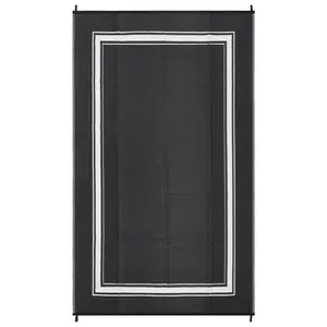 Waterproof & UV Resistant Outdoor Rug 9x18ft – Reversible Plastic Straw Patio Carpet – Collapsible, Easy to Clean, Comes with Portable Bag & Stakes – Ideal for Patio, Camping, Deck – Black and White
