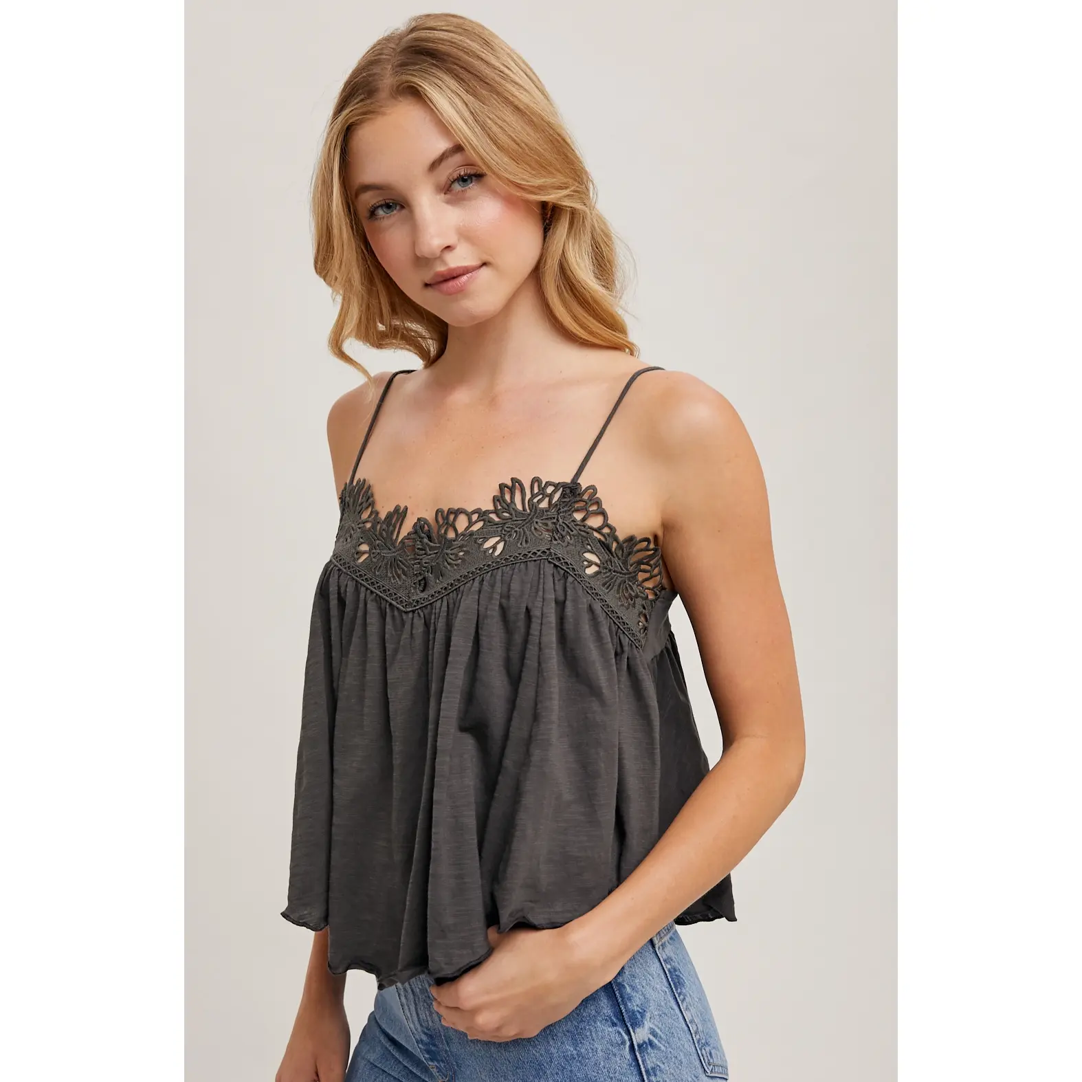 Crochet Contrast Camisole Tank