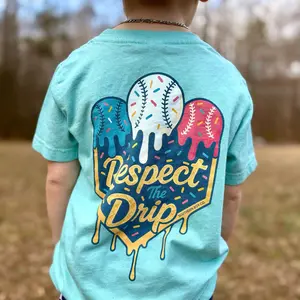 Drip Tee Respect Toddler Shirt, The Drip Babysuit Kids Baseball Shirt,Custom Number Team Baseball Drip T-Shirt