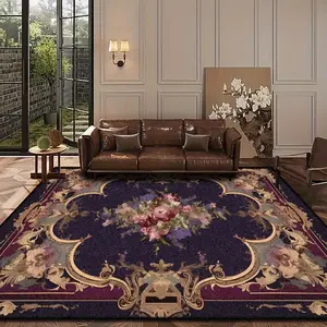 Golden Luxury Living Room Mat Printed Pattern Exquisite Kitchen Mat Washed Balcony Mat Practical Outdoor Camping Mat Home Decor Mat Outdoor Patio Mat, Camping Picnic