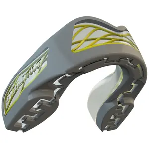 SafeJawz NITRO Triple Layer Shock Cage Mouth Guard with Case for Basketball, Lacrosse, Football, MMA, Hockey, Wrestling - GRAY