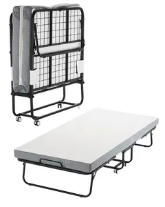 Rollaway Bed 38-Inch by 75-Inch Folding Bed With 4-Inch Memory Foam Mattress, Twin Size Portable Rollaway Bed With Sturdy Metal Frame, Lightweight Easy to Store for Adults and Guests