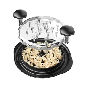 Chicken Shredder Tool Twist 10” - Large Sturdy Meat Shredder w/ Silicone Mat, Tongs & Brush - For Chicken, Pork & Beef Kitchen Utensils Handy