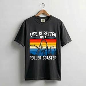 Comfort Color Roller Coaster Shirt | Vintage Theme Park Graphic Tee | Life Is Better on a Roller Coaster Outfit | Retro Amusement Park Shirt