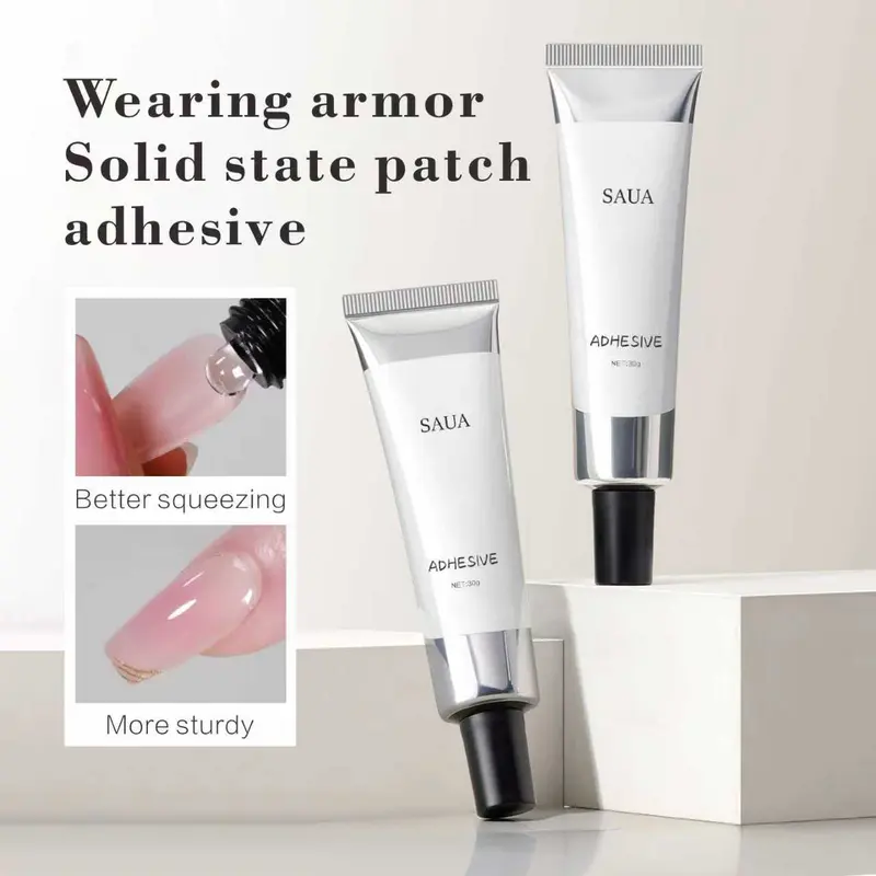 30g Transparent Strong-Hold Nail Adhesive Tube - Single 3D Sculpture Soft Patch for DIY Nail Art, Christmas Holiday Beauty & Personal Care Accessory