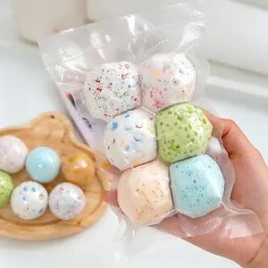 4/6Piece Building Cream Handmade Ball, Colorful Slow Rebound Stress Relief Toy, Sensory Sound Pressure Release Ball, Party Toy, Squishies