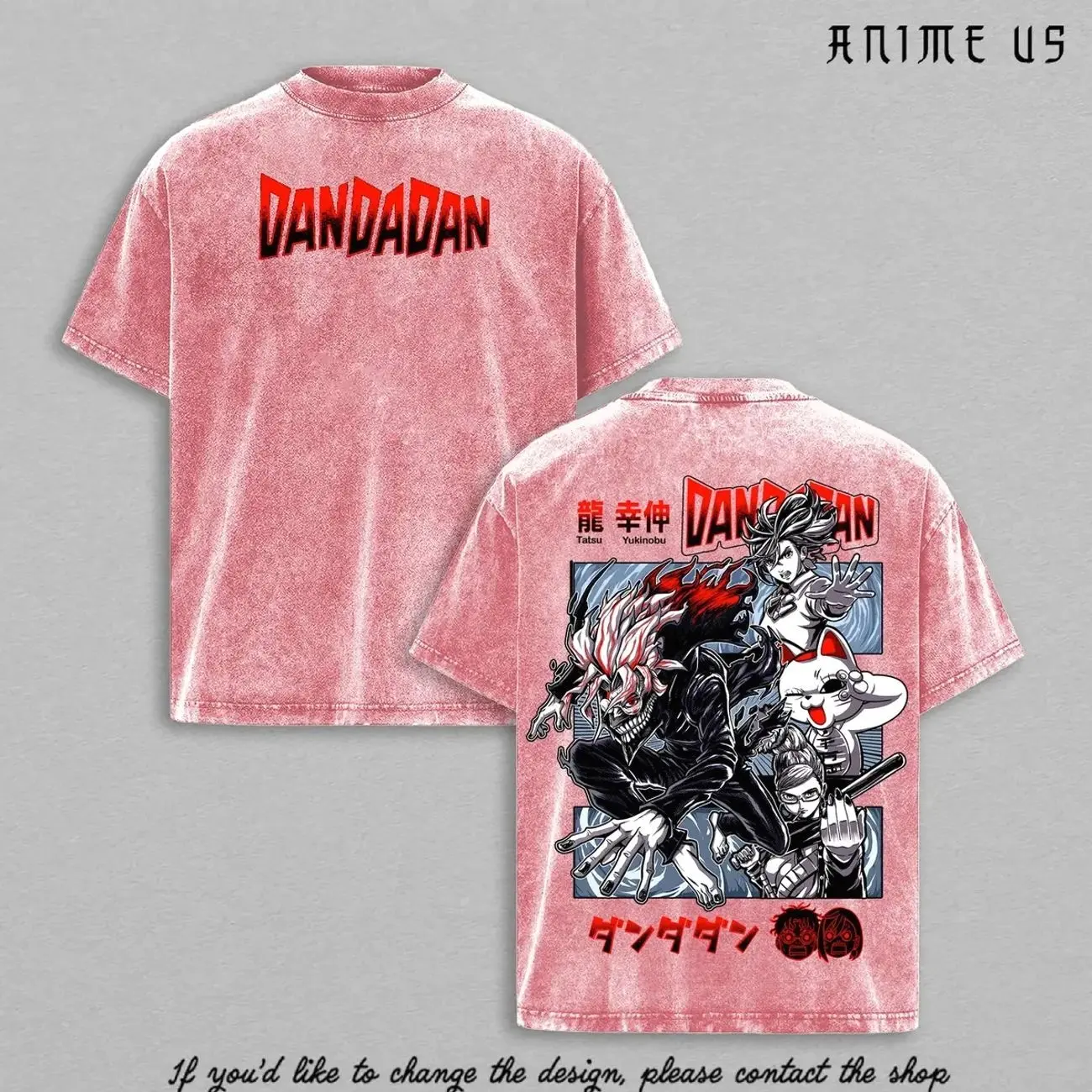 Okarun Vintage Washed Oversized T-Shirt – Dandadan Anime Graphic Tee, Occult Action Manga Art Shirt, Washed Cotton Streetwear, Unisex Casual Top, Gift for Anime Fans UJL