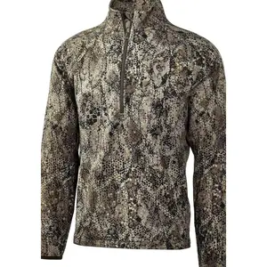 Unisex Oversized Camouflage Pullover – Quarter Zip Fleece Long Sleeve, Warm Outdoor Top