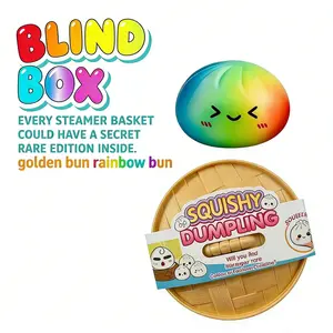 Smiling Face Emoji Big Dumpling Squishy, Mystery Bun Fidget Toy, Soft TPR Material, Stress Relief Unboxing Surprise, Random Style Per Pack, Gift for Kids