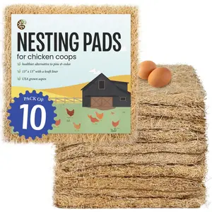 Aspen 10 Pads Excelsior Nesting Liners (10 Pads), chicken bedding for nesting box, nesting pads box liners, chicken bedding for coop, chick bedding,  Grown & Sustainably Harvested