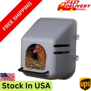 Little Giant Single Plastic Nesting Box Chicken Nest Box with Perch
