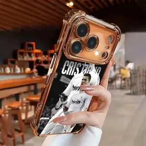 Football player phone case - New electroplated transparent TPU airbag anti-drop phone case suitable for iPhone 17 Pro Max 16 15 14 13 12 11. Simple and fashionable shock-proof soft case for protection. Gift suitable for all four seasons.