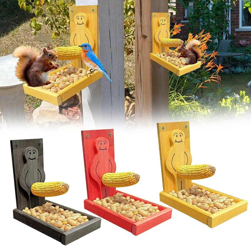 New Product Squirrel Feeder Tray Wooden Craft Squirrel Feeder