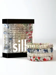 Solid Color & Ditsy Floral Pattern Hair Tie Set, Wavy Curly Scrunchies, High Stretch Hair Tie, Fashion Hair Accessories for Women & Girls, Elastic Hair Accessory