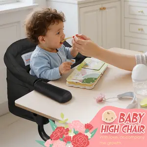 Hook on High Chair for Baby & Toddler 6-36 Months – Portable & Foldable Clip on Baby Seat for Table, Travel and Famliy Events with Carry Bag lulunemo Mother's Day gift Grateful