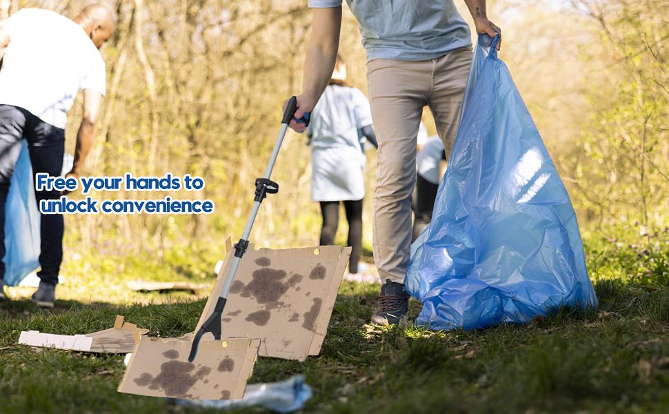 43 Inch Grabber Reacher Tool, Grabbers for Seniors Heavy Duty, Trash Picker Upper Grabber, Collapsible and Easy to Store, Wide Jaw, Grips Items Easily and Securely