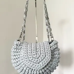 The Shell Bag - Crochet Crossbody Bag with Chain Strap and Unique Shell Design