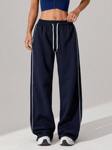 women's side striped sports pants, casual comfy breathable trousers for outdoor running, ladies sportswear for all seasons, athletic bottoms, athleisure style