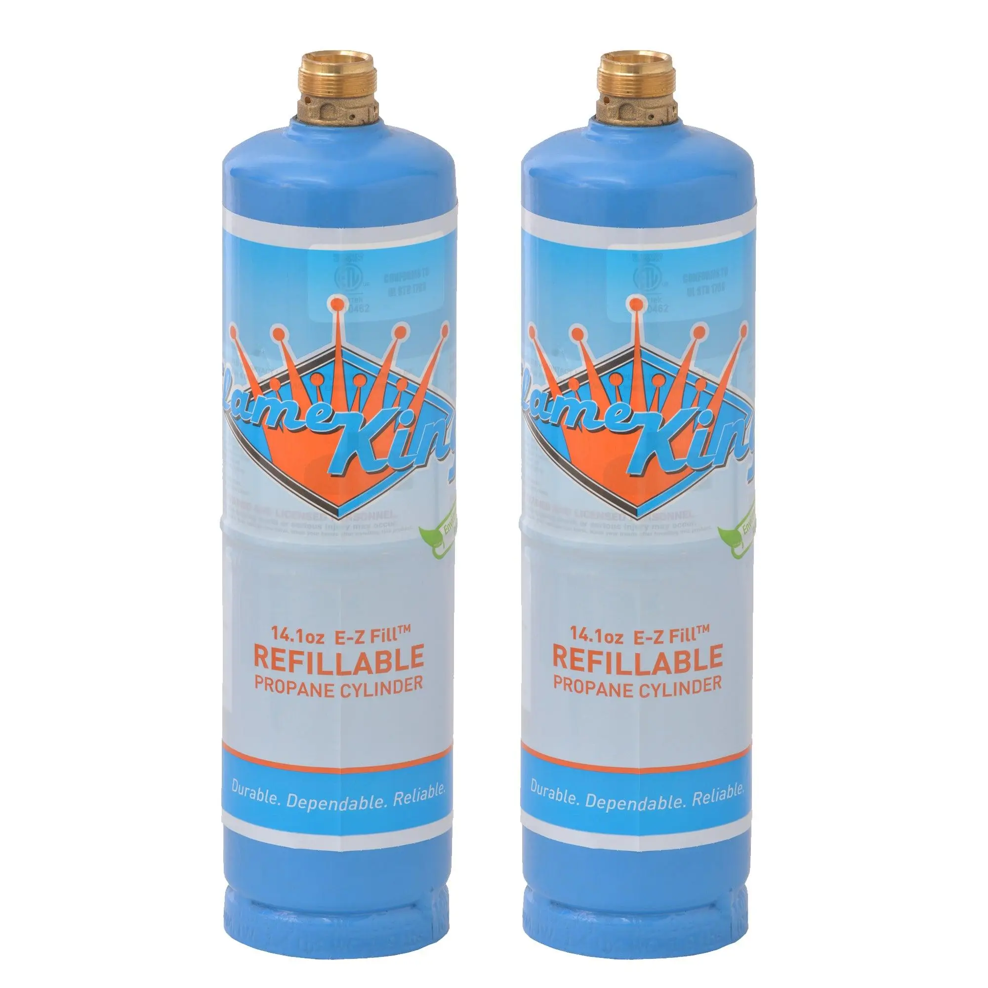 Flame King 2-Pack Eco Friendly Sustainable 1LB EMPTY Refillable Propane Tank Welding LP Cylinder