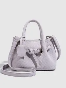 Elegant Bucket Bag, 2026 New Suede Commuter Basket Bag, New Weave Texture Handbag, Versatile Shoulder Crossbody Tote, Lavish Jiaozi Work Bag