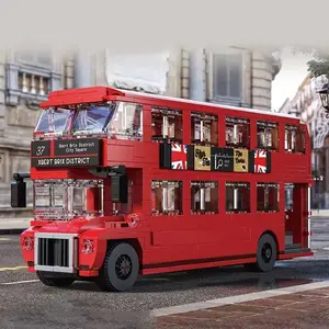 745PCS UK retro double decker bus building block city tour bus model building block Diy toy assembly toy puzzle toy holiday gift creative building block desktop decoration ornament is the preferred gift for friends and lovers Bricker Build Sets