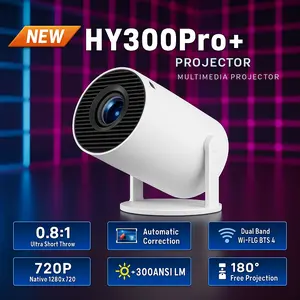 Mini Projector with WiFi and Bluetooth, Built-in Apps, 2025 Upgraded, Support 4K with Dual-Band WIFI6 & BT5.2 Android 11, 300 ANSI LM,180° Rotatable, Auto Keystone Correction 1280 x 720