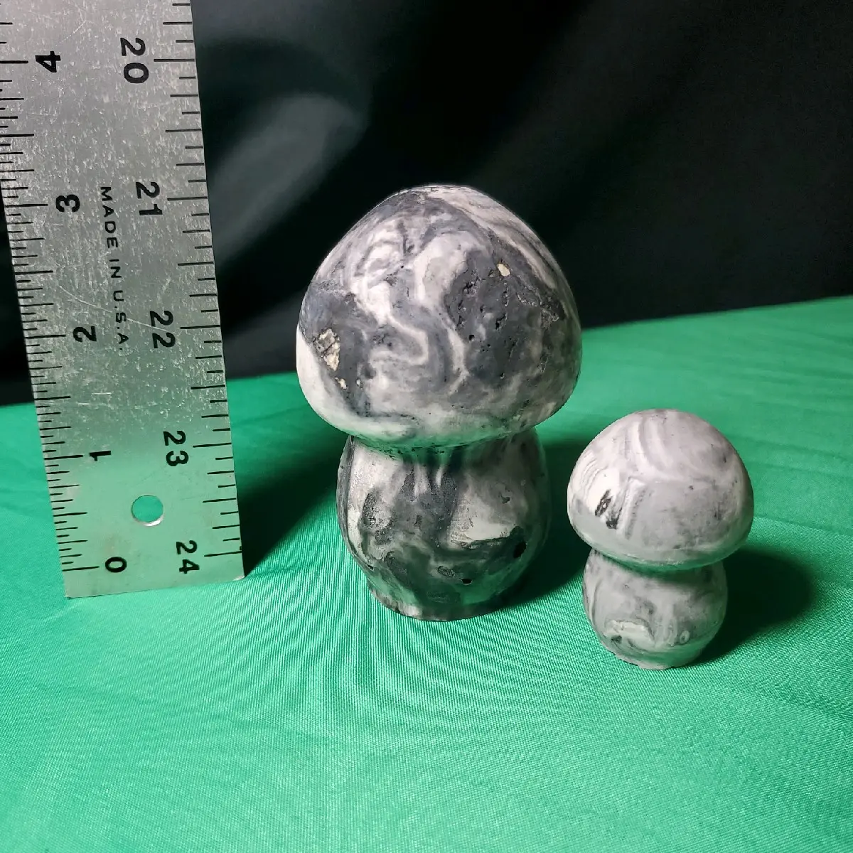 Mushroom paperweight plaster Marbled Design. Handmade, No two exactly alike. Plants Ornaments Decor Gift