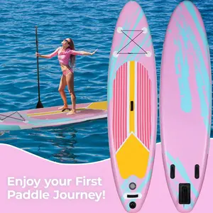 10FT Inflatable Stand Up Paddle Board, Ultra-Light Paddleboard With 3 Fins, Paddle, Leash, Carry Bag, For All Skill Levels