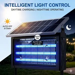 High-Efficiency Triple LED Tube Mosquito Killer with Solar & USB Dual Charging Waterproof Hanging or Standing Design for Outdoor Garden Patio Camping Backyard and Farm Pest Control